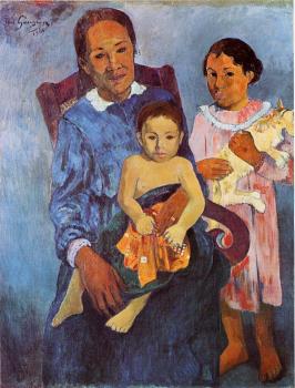 保羅 高更 Tahitian Woman and Two Children